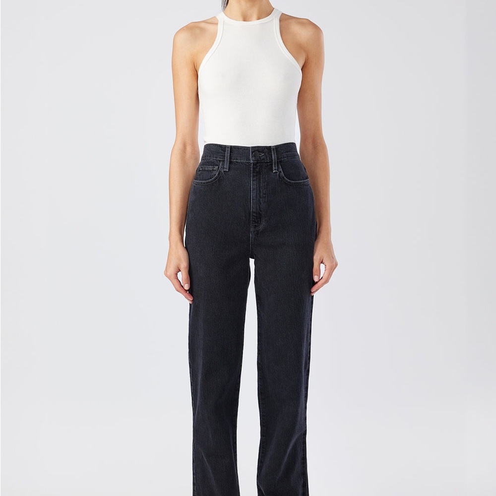 Triarchy V-High Rise Straight Leg Jean - Loved Black